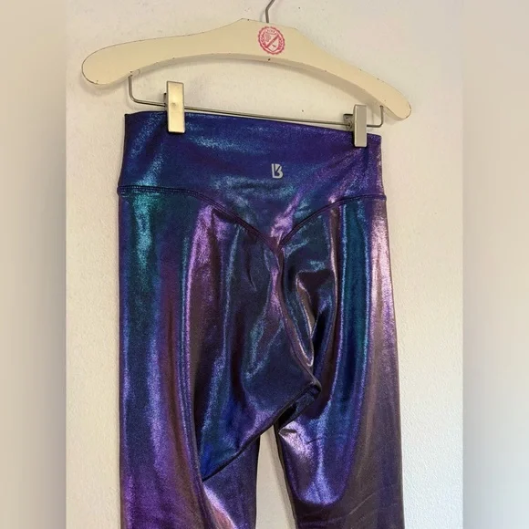 Buff Bunny High Rise Holographic Rebel Leggings Purple Blue Size Medium - Picture 9 of 12